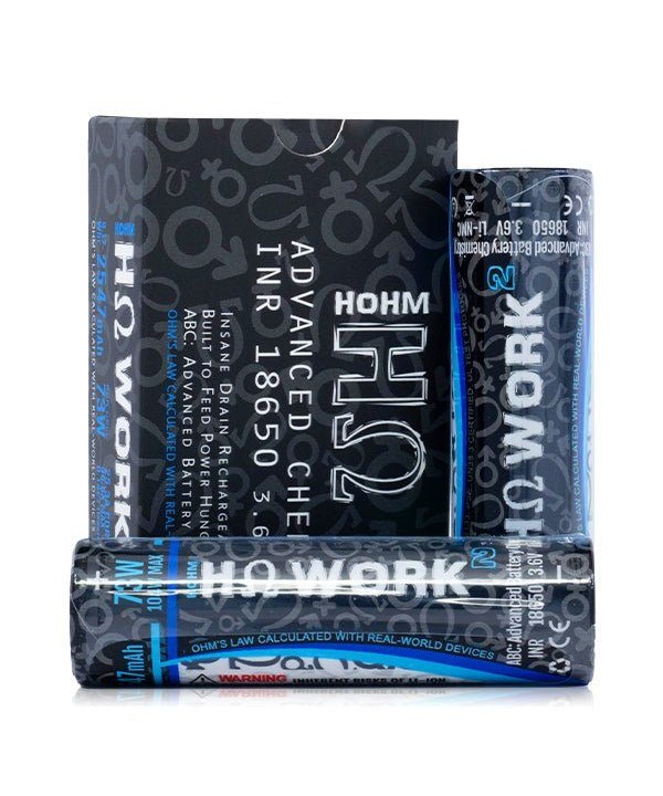 Hohm Tech Hohm Work 18650 Battery | 2547mAh | 25.3A | 2-Pack | Flawless Vape Shop