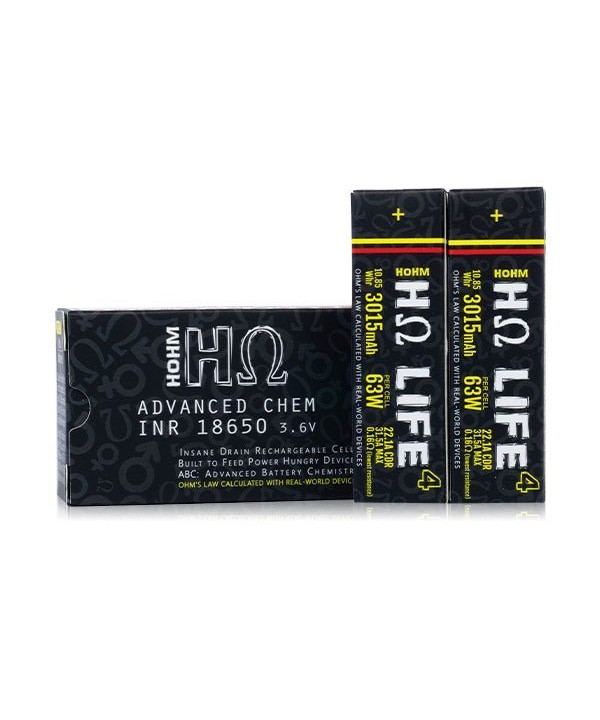 Hohm Tech Hohm Life 18650 Battery | 3015mAh | 22.1A | 2-Pack | Flawless Vape Shop
